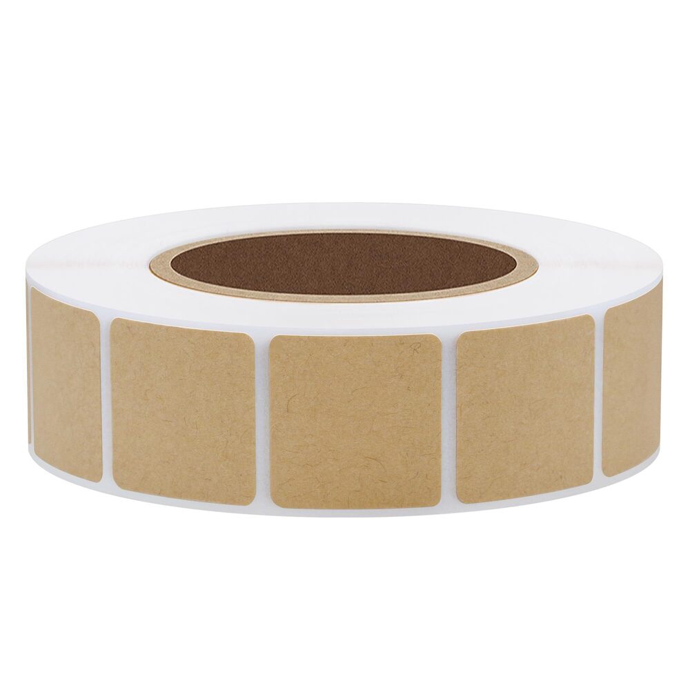 1335 0.85 Inch Square Blank Kraft Shooting Target Pasters | Writable